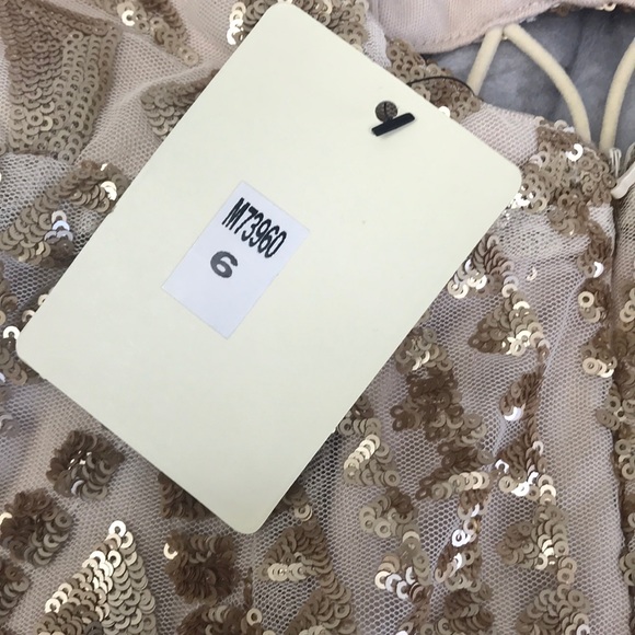 Morning Mist golden sequins dress US Sz 2 - Picture 7 of 8